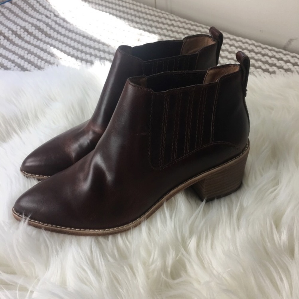 New Madewell Brown Chelsea Leather Ankle Boots